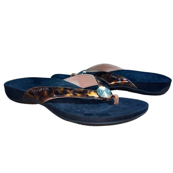 Vionic Shoes - Vionic Thong Sandals Tortoise Shell Hilda Comfort